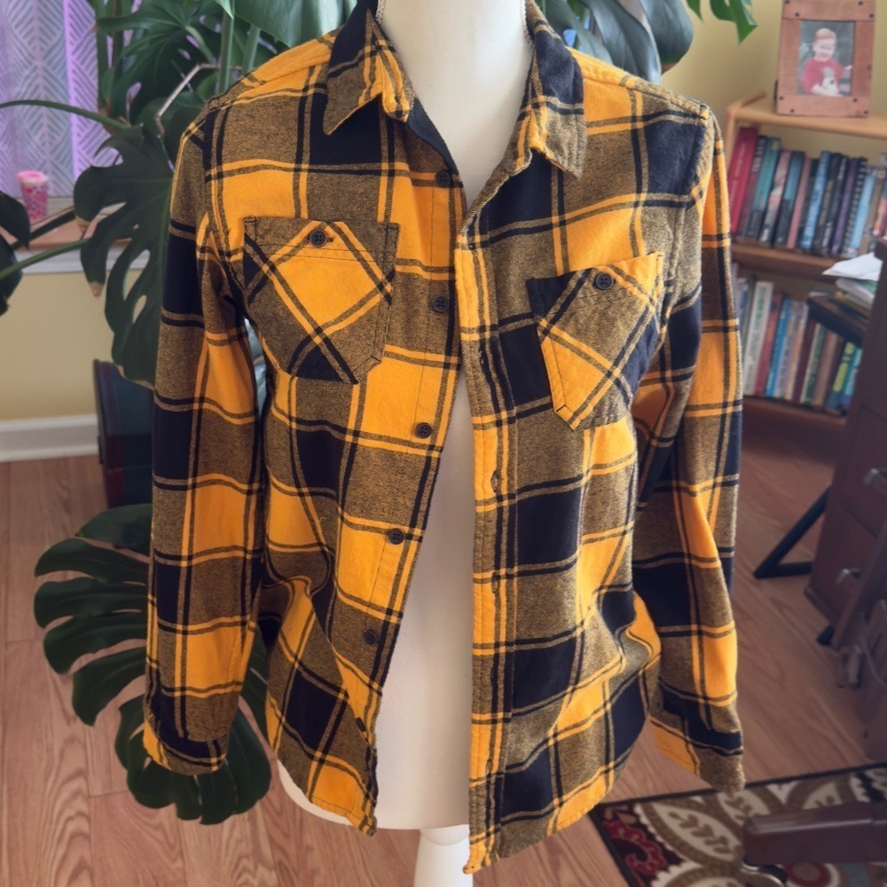 Urban Pipeline Yellow and Black Plaid Utility Jacket